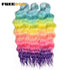 FREEDOM Synthetic Curly Braiding Hair Extensions 24 Inch/60 cm Long Deep Wavy Twist Crochet Braids Hair Ombre Brown Rainbow Hair Khamik Shop Online