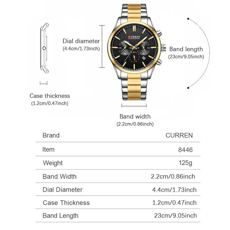 CURREN Casual Quartz Chrono Sport Watches Brands for Men Stainless Steel Bracelet Multifunction Dial 2023 Wristwatch with Date Khamik Shop Online