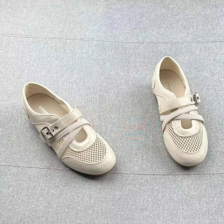 New Splicing Woven Hollow Sneakers 2026 Spring and Summer Buckle Non-slip Casual Single Shoes Khamik Shop Online