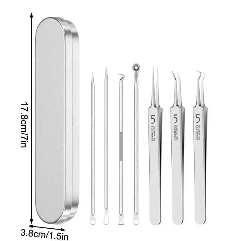 7/8Pcs Blackhead Remover Kit Professional Blackhead  Needle Skin Care Tools Stainless Steel Pimple Extraction Tools Khamik Shop Online