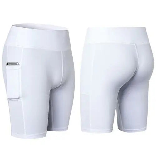 All Seasons Yoga Shorts Stretchable With Phone Pocket Salmon Lucky