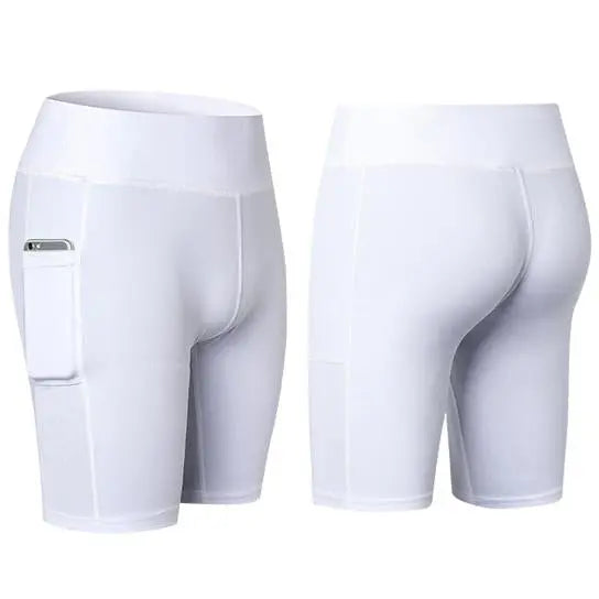 All Seasons Yoga Shorts Stretchable With Phone Pocket Salmon Lucky