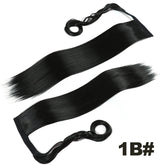 Straight Long Ponytail Extensions 22inch Natural Black Wrap Around Synthetic Hair Piece Pony Tail Hair Hairpieces for Women Girl Khamik Shop Online