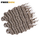 FREEDOM Synthetic Curly Braiding Hair Extensions 24 Inch/60 cm Long Deep Wavy Twist Crochet Braids Hair Ombre Brown Rainbow Hair Khamik Shop Online