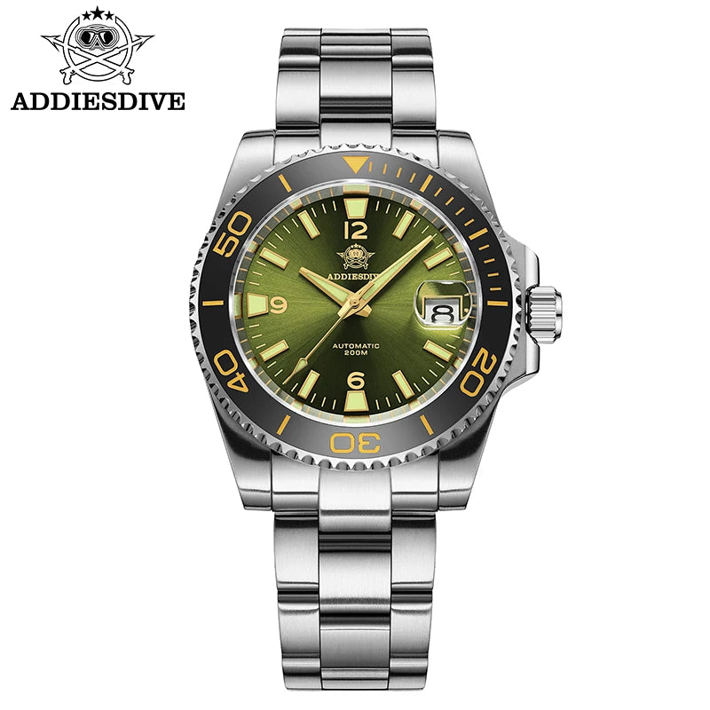 ADDIESDIVE New Diving Gift Watch Men 8215 Automatic Sapphire AR Coated Glass Ceramic Bezel Waterproof 200m Luminous Stainless St Khamik Shop Online