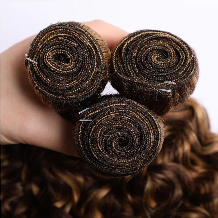 Highlight Deep Water Curly Bundles Human Hair Color 