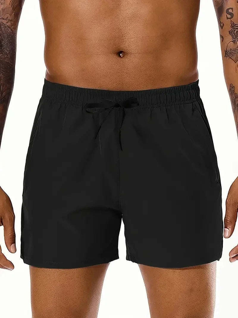 Men 2025 New  Summer Beach New Models Solid Color Fashion Leisure Comfortable Elastic Waist Double Pockets Cool Sports Shorts Khamik Shop Online
