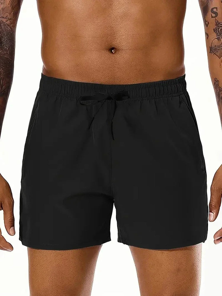 Men 2025 New  Summer Beach New Models Solid Color Fashion Leisure Comfortable Elastic Waist Double Pockets Cool Sports Shorts Khamik Shop Online