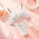 Victoria Secret Sexy Lingerie Sleepwear Plus Size Comfortable Luxury New Women Polka Dot Lace Push Up Bra And Panty Set Khamik Shop Online