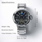 Mens Quartz Watch Stainless Steel Business Dress Wristwatch Roman Numeral Dial Daily Waterproof Gift Watch for Men Khamik Shop Online