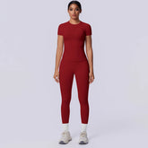 Rooftrellen New 2PCS/set Yoga Set Summer Quick Drying Fitness Sports Workout Top T-Shirt High Stretch Seamless Yoga Leggings Set Khamik Shop Online