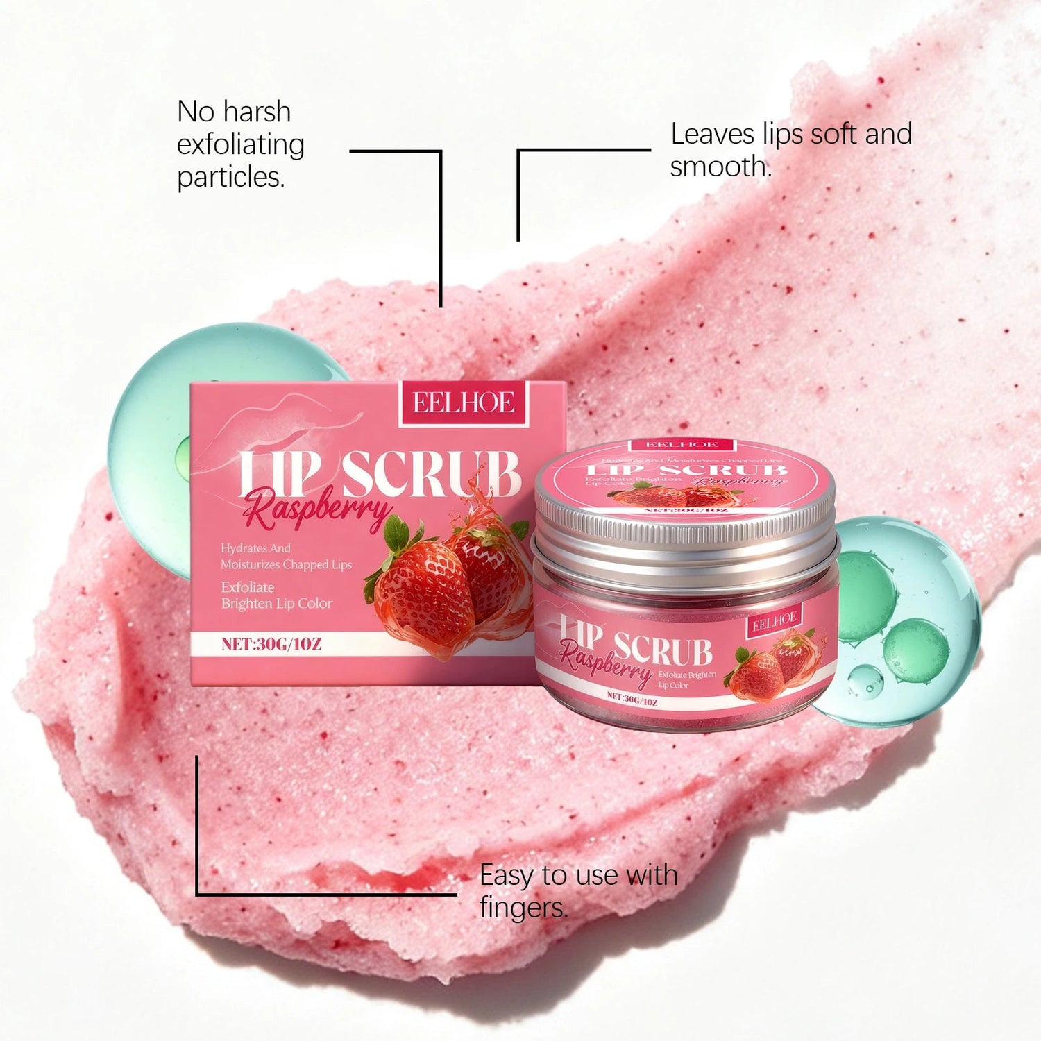 Strawberry Lip Scrub Exfoliating Preventing Drying Cracking Improve Dullness Remove Dead Skin Moisturizing Brightening Lip Care Khamik Shop Online
