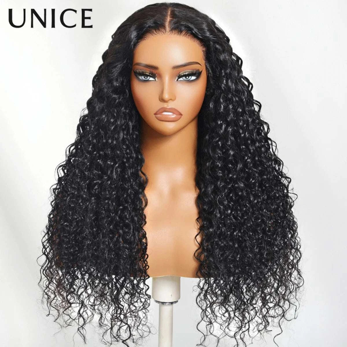 UNice Bye Bye Knots 7x5 Lace Water Wave Curly Wig With Drawstring Pre Cut Pre Bleached Glueless Wig Human Hair Ready To Wear Khamik Shop Online