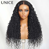 UNice Bye Bye Knots 7x5 Lace Water Wave Curly Wig With Drawstring Pre Cut Pre Bleached Glueless Wig Human Hair Ready To Wear Khamik Shop Online