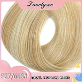 Lovelysee 3/4 Half Wig Human Hair With Clip in Hair Extensions Silky Straight Remy Hair Brown Color Soft 150% 180% Wig For Women Khamik Shop Online