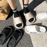 Mens Thick Sole Indoor Bathroom Anti Slip Shoes Summer Couple Sandals Feslishoet Women Letter Slippers Beach Slides Solid Color Khamik Shop Online