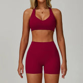2-3PCS Yoga Suit Women Tracksuit Sports Bra High Waist Leggings Shorts Outfit Gym Set Fitness Push Up Workout Clothes Sportswear Khamik Shop Online
