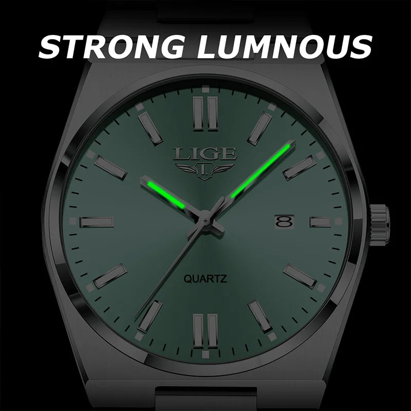 Fashion Watches for Men Stainless Steel Waterproof Luminous Man Watch Date Week Luxury Casual Men Quartz Watch Reloj Hombre