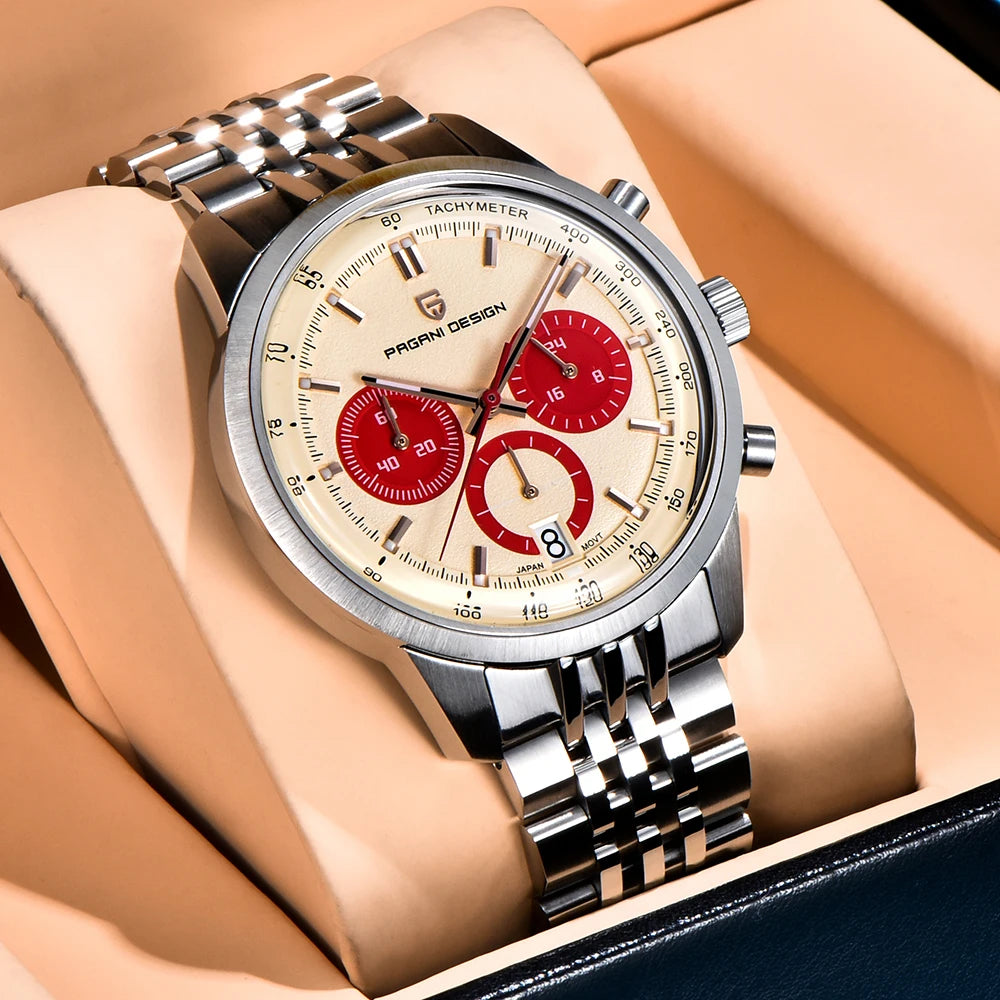PAGANI DESIGN New VK63 Quartz Watch 41mm Men Wristwatch Chronograph Stainless Steel Waterproof Clock Top Brand Gift Watches Mens Khamik Shop Online