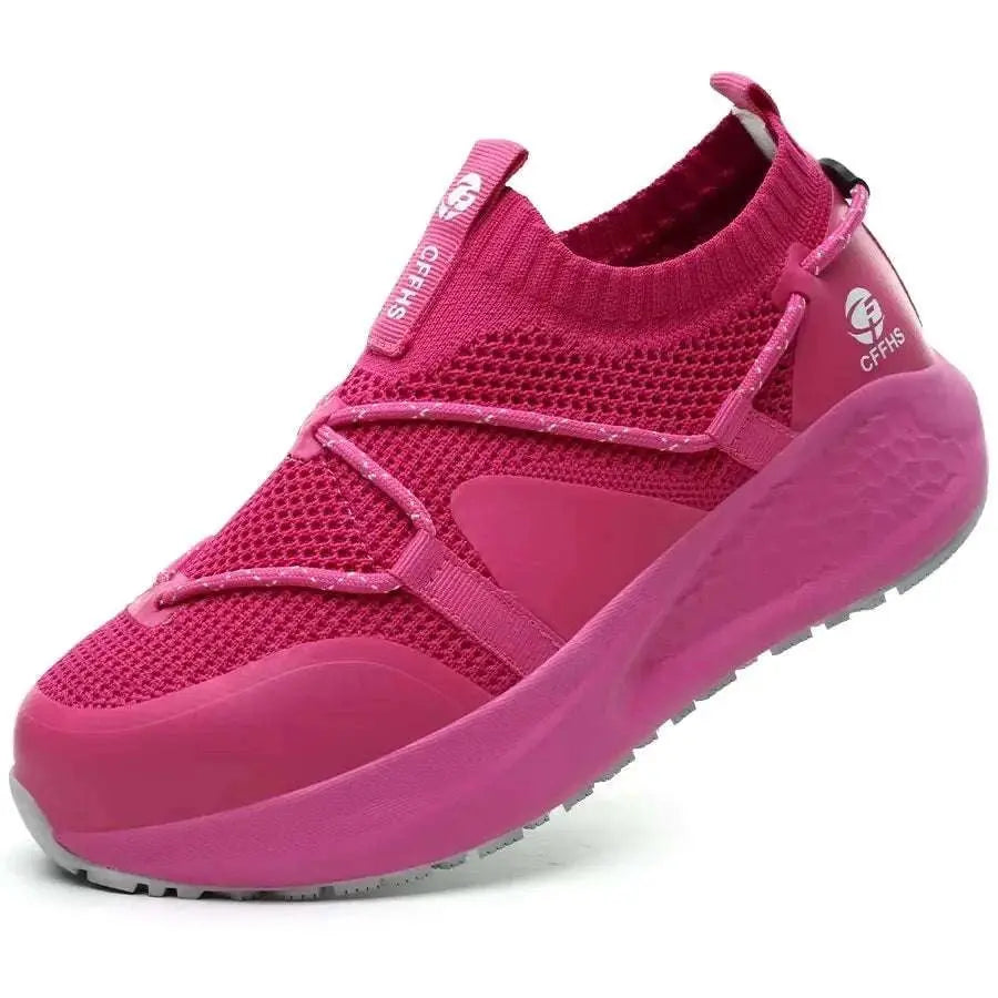 Latest Women Work Shoes Puncture-Proof Safety Shoes Non-slip Platform Sneakers Women Steel Toe Shoes Comfort Security Boots Lady Khamik Shop Online