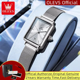 OLEVS 3692 Quartz Wristwatch Gifts Fashion Vintage Square Ultra Thin Ladies Watches Waterproof Stainless Steel Women&