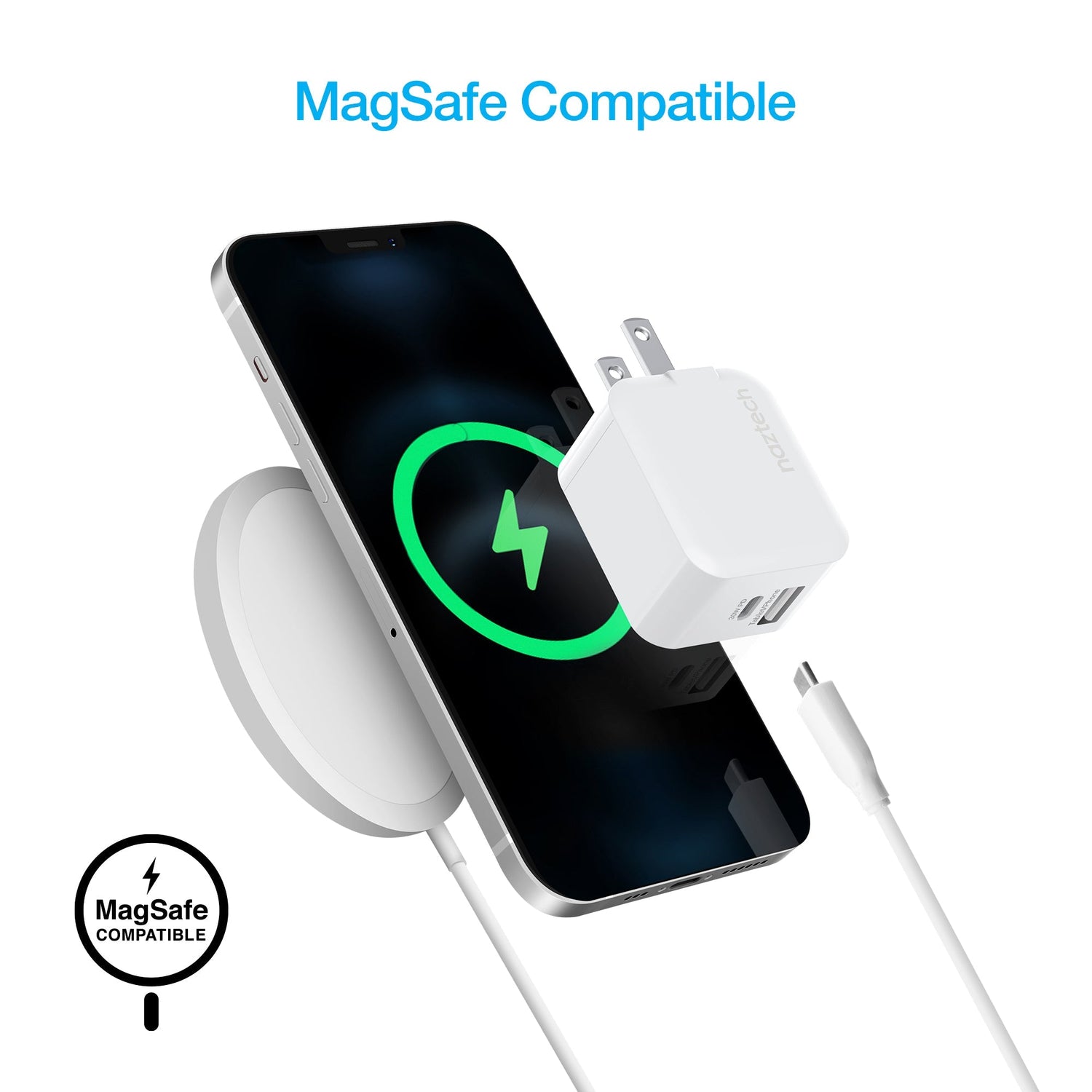 Naztech 30W USB-C PD Dual Output Fast Wall Charger Sky Iapetus