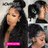 Hidden Strap 360 HD Full Lace Wigs Curly Human Hair WigS Pre Plucked Water Wave HD Lace Frontal WigS with Invisible Drawstring Khamik Shop Online