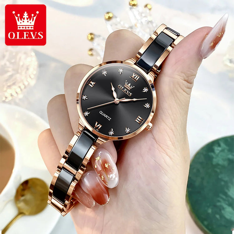 OLEVS 5872 Women Watches Quartz Wristwatch Waterproof Watches For Woman Set Bracelet Watch Original Elegant Casual Fashion Reloj Khamik Shop Online