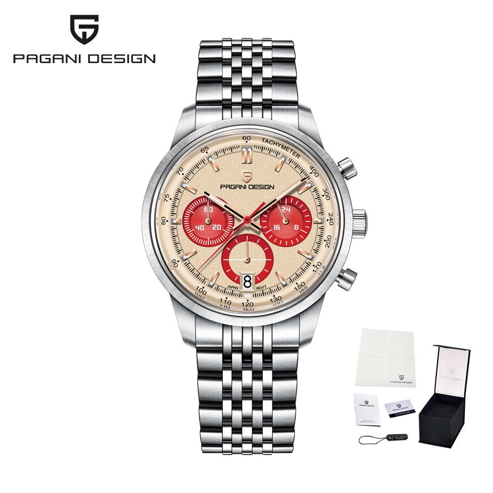 PAGANI DESIGN New VK63 Quartz Watch 41mm Men Wristwatch Chronograph Stainless Steel Waterproof Clock Top Brand Gift Watches Mens Khamik Shop Online