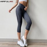 High Waist Seamless Leggings Sport Women Crop Yoga Pants Elastic Stripe Capris Gym Workout Leggings Girls Fitness Running Tights Khamik Shop Online