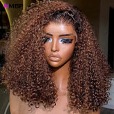 400 Density Brown Kinky Curly Color WIg 13x6 HD Lace Frontal Wig 100% Human Hair Wigs For Women 4x4 Lace Frontal Wig Pre plucked Khamik Shop Online