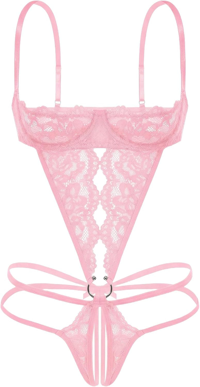 Lingerie for Women Underwire Sexy One Piece Lace Babydoll Bodysuit