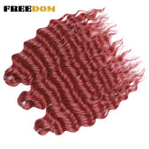 FREEDOM Synthetic Curly Braiding Hair Extensions 24 Inch/60 cm Long Deep Wavy Twist Crochet Braids Hair Ombre Brown Rainbow Hair Khamik Shop Online