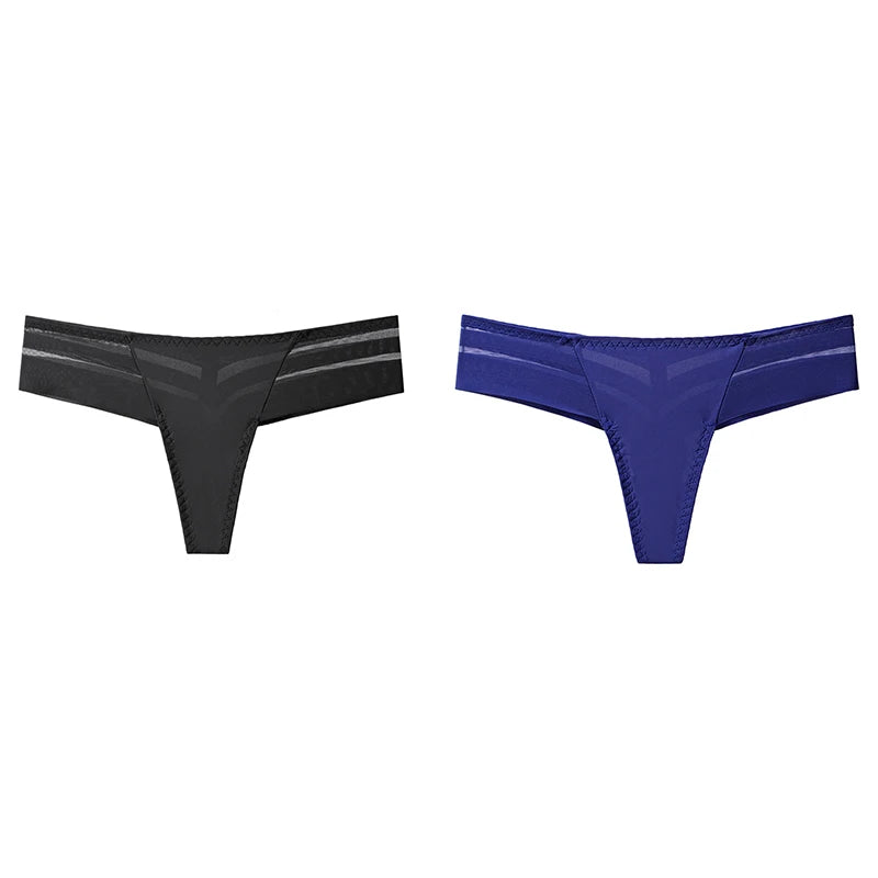 1/2Pcs Sexy Transparent Mesh Thongs Seamless Perspective Brazilian Panties Low Waist Women'S Lingerie