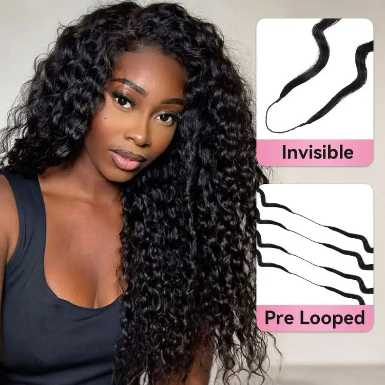 Feather Crochet Human Hair Deep Curly 50G Knotless Pre‑Separated Invisible Miracle Knots Hair Lightweight Reusable Crochet Hair Khamik Shop Online