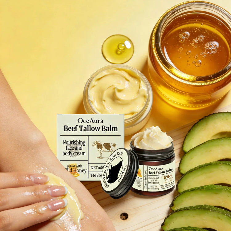 OceAura Beef Tallow Honey Balm Smooth Skin Barrier Repair Care Anti Cracking Body Moisturizer Olive Oil Nourishing Face Cream Khamik Shop Online