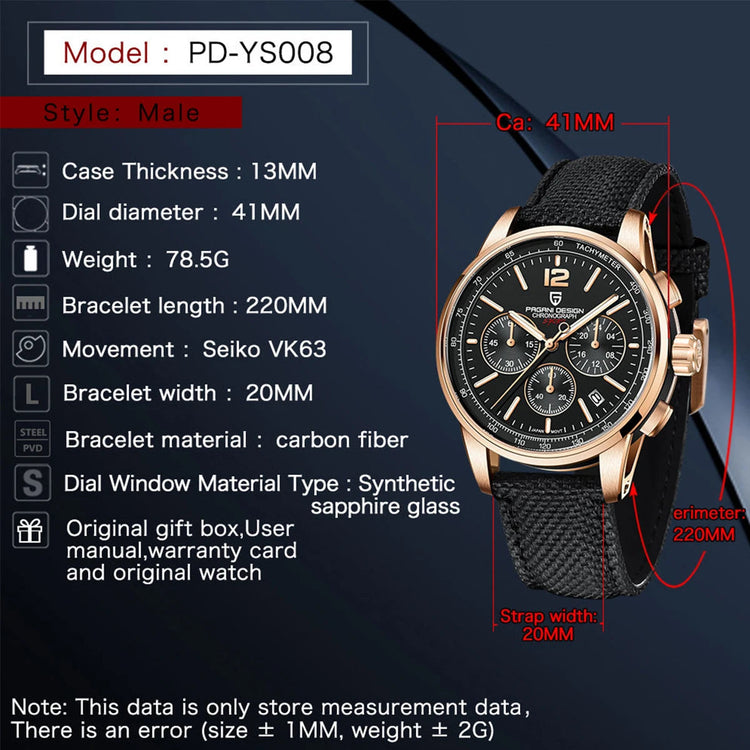 PAGANI DESIGN New Luxury Chronograph Men&