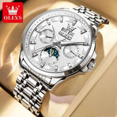 OLEVS 7070 Automatic Watch Men Moon phase Waterproof Men Watches Stainless steel Luxury Mechanical Watch for Men Khamik Shop Online