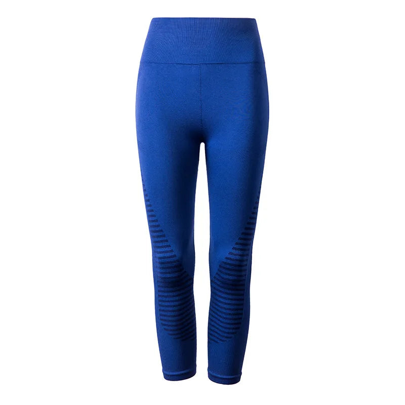 High Waist Seamless Leggings Sport Women Crop Yoga Pants Elastic Stripe Capris Gym Workout Leggings Girls Fitness Running Tights Khamik Shop Online