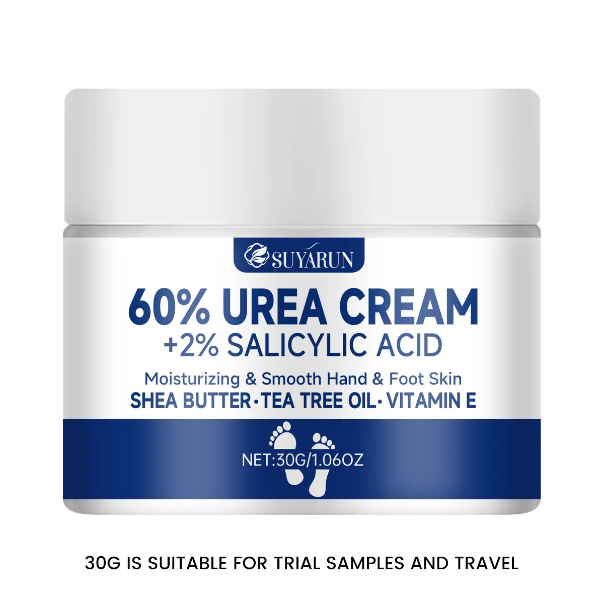 SUYARUN 60% Urea Foot Cream for Cracked Heels & Dry Skin - Intensive Moisturizing Treatment, Callus Remover, Diabetic Foot Care. Khamik Shop Online