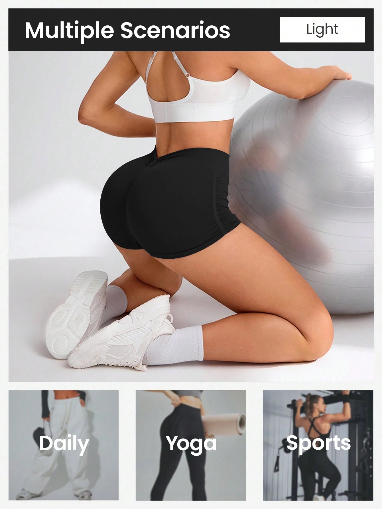 Workout Shorts for Women Seamless Scrunch Short Gym Yoga Running Sport Active Exercise Fitness Shorts Khamik Shop Online
