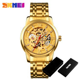 Fully Automatic Mechanical Watch Men Stainless Steel Circular Single Folding Buckle Metal Hollow Spiral Watch Reloj Hombre Khamik Shop Online