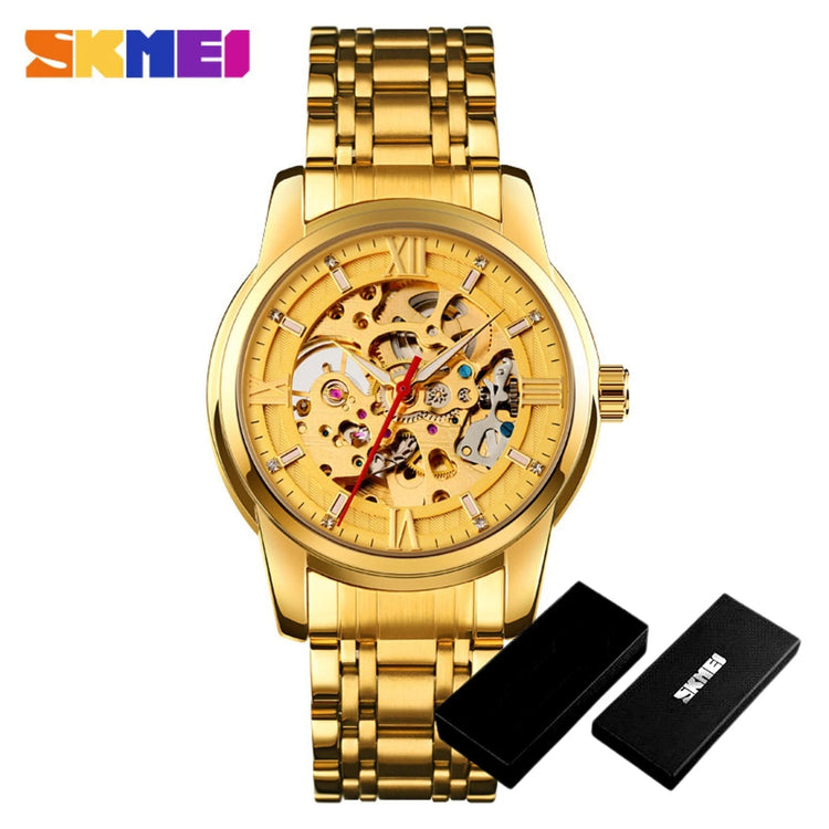 Fully Automatic Mechanical Watch Men Stainless Steel Circular Single Folding Buckle Metal Hollow Spiral Watch Reloj Hombre Khamik Shop Online