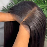 5x5 Natural Color Straight Human Hair Wig Swiss HD Lace Front Straight Wig Three Densities are Avaliable All Fluffy Full Hair Natural Looking Comfortable Pre Plucked Hairline with Baby Hair Easy to Maintain for Everyday and Occasion Use Khamik Shop Online