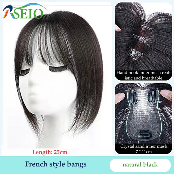 RSEIO Hair Toppers 7x11cm Women Topper Hair Natural Hair Wig 100% Human Hair Clip In Hair Extension For Women Khamik Shop Online