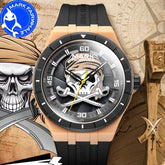MARK FAIRWHALE Watches for Men 5040 Resin Case Trend Rotating Pirate Dial Silicone Strap Waterproof Quartz Wristwatches Gift Box Khamik Shop Online