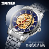 Fully Automatic Mechanical Watch Men Stainless Steel Circular Single Folding Buckle Metal Hollow Spiral Watch Reloj Hombre Khamik Shop Online