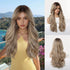 LOUIS FERRE Long Wavy Ombre Brown Wig with Bangs Synthetic Hair Wig Heat Resistant Daily Wear Office Party Cosplay Halloween Khamik Shop Online