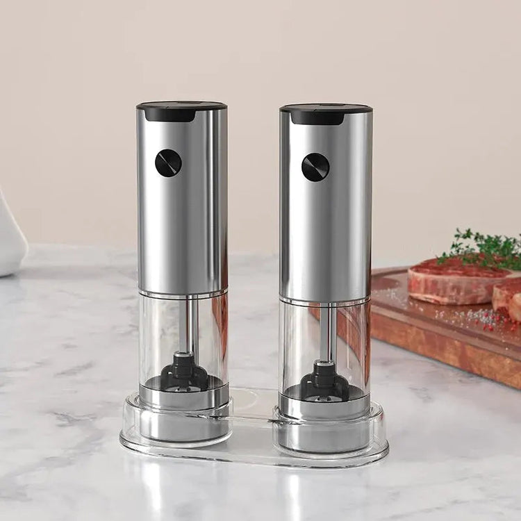 Electric Automatic Mill Pepper And Salt Grinder With LED Light Adjustable Coarseness Grinder Kitchen Tools Khamik Shop Online
