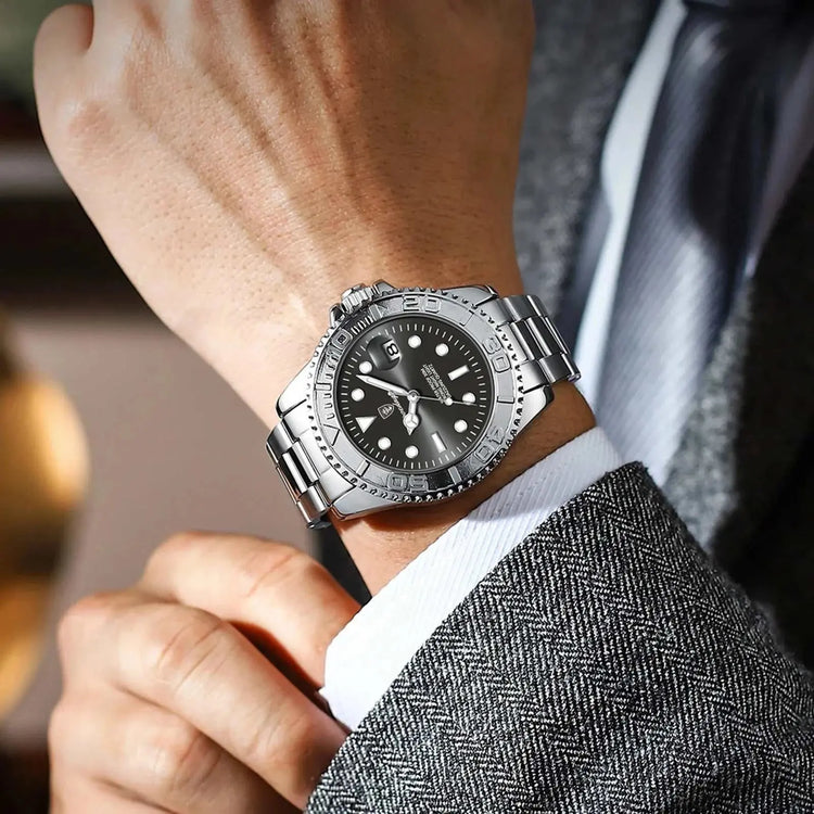 POEDAGAR Trendy Sport Man Watch Luminous Waterproof Stainless Steel Date Men Wristwatch Luxury Business Men&